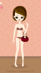 Fur bag with ribbon : rd09KJ