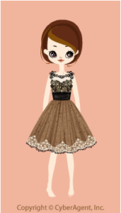 Embroidered see-through dress / bg13FJ