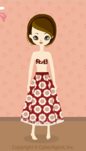 Retro pattern skirt / rd13G