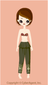 Daily Casual Loose Outfit - Lace Peplum pants / kh13C