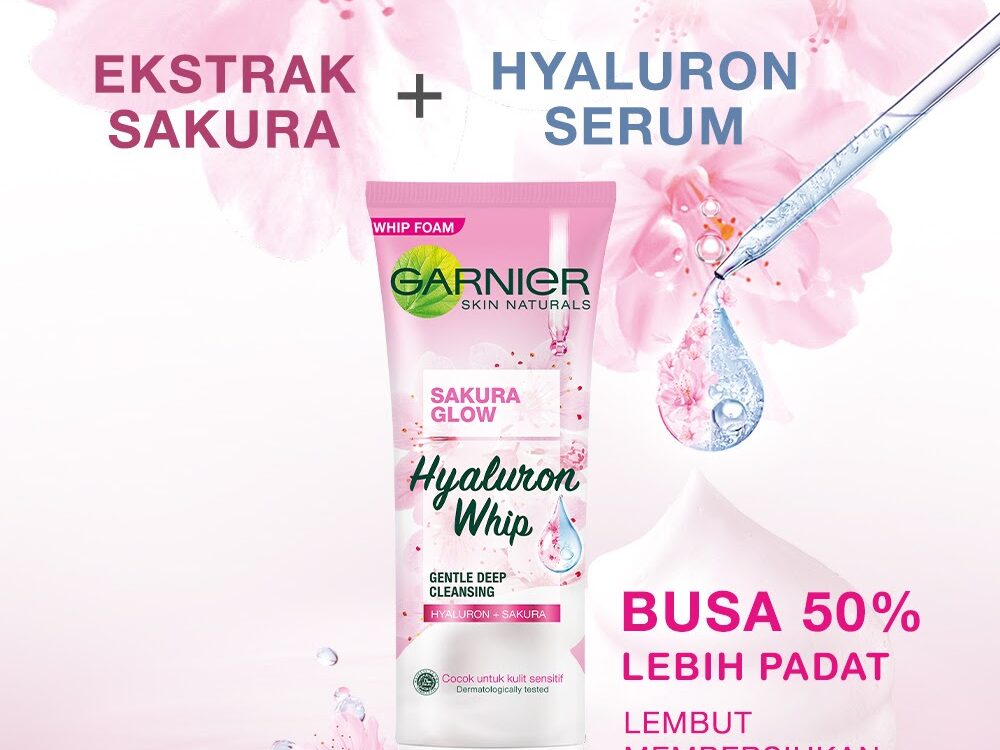 Garnier Sakura Glow Hyaluron Whip Foam Facial Cleanser