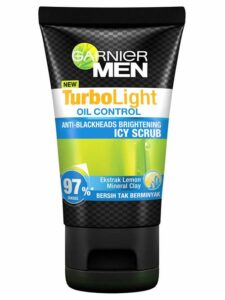 Garnier TurboLight Oil Control Anti Blackheads Brightening Icy Scrub Facial Cleanser