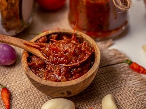 Red Sauce in Clear Glass Jar